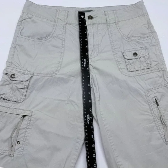 French Cuff Womens Cargo Capri Pants Size 10 Grey Dove Cotton Utility FGL274166 - Picture 7 of 9